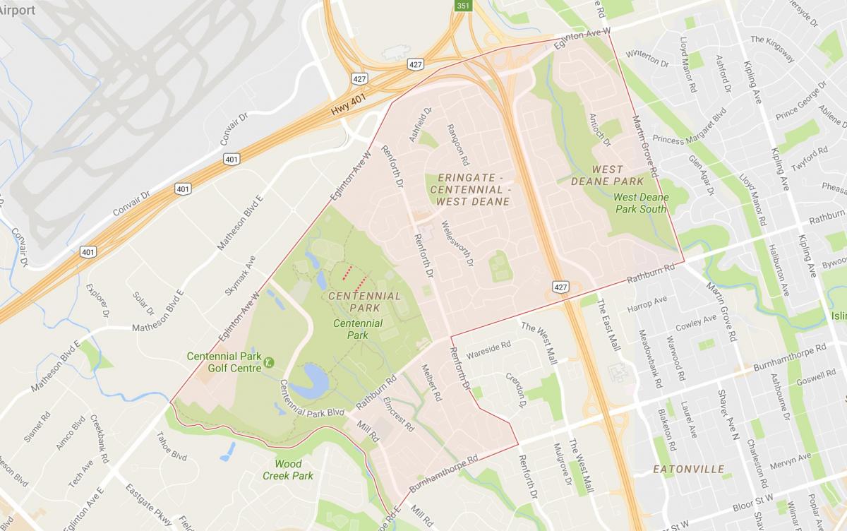 خريطة Eringate حي تورونتو