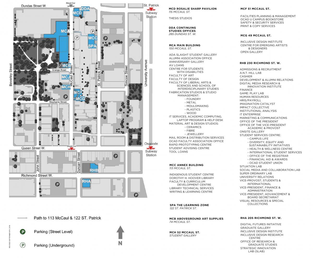 خريطة OCAD جامعة تورونتو
