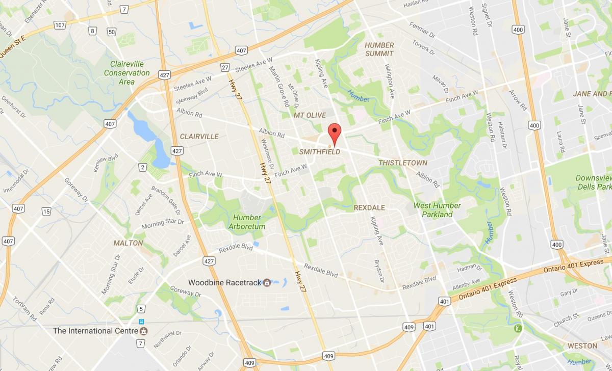 خريطة البيون الطريق تورونتو