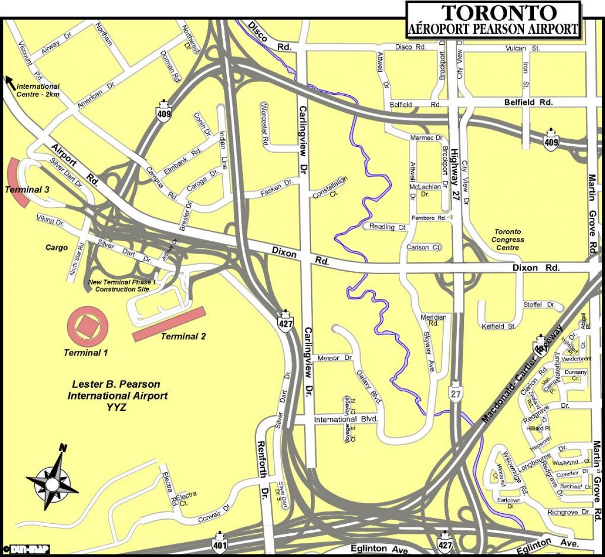 خريطة مطارات تورونتو