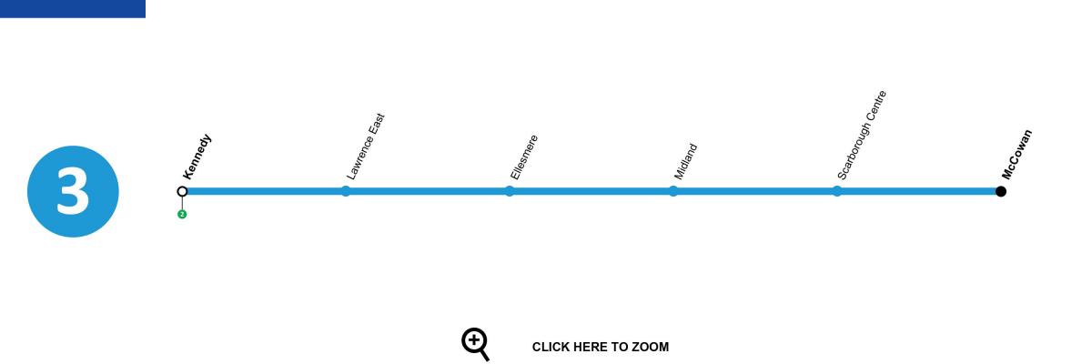خريطة تورونتو خط المترو 3 سكاربورو RT
