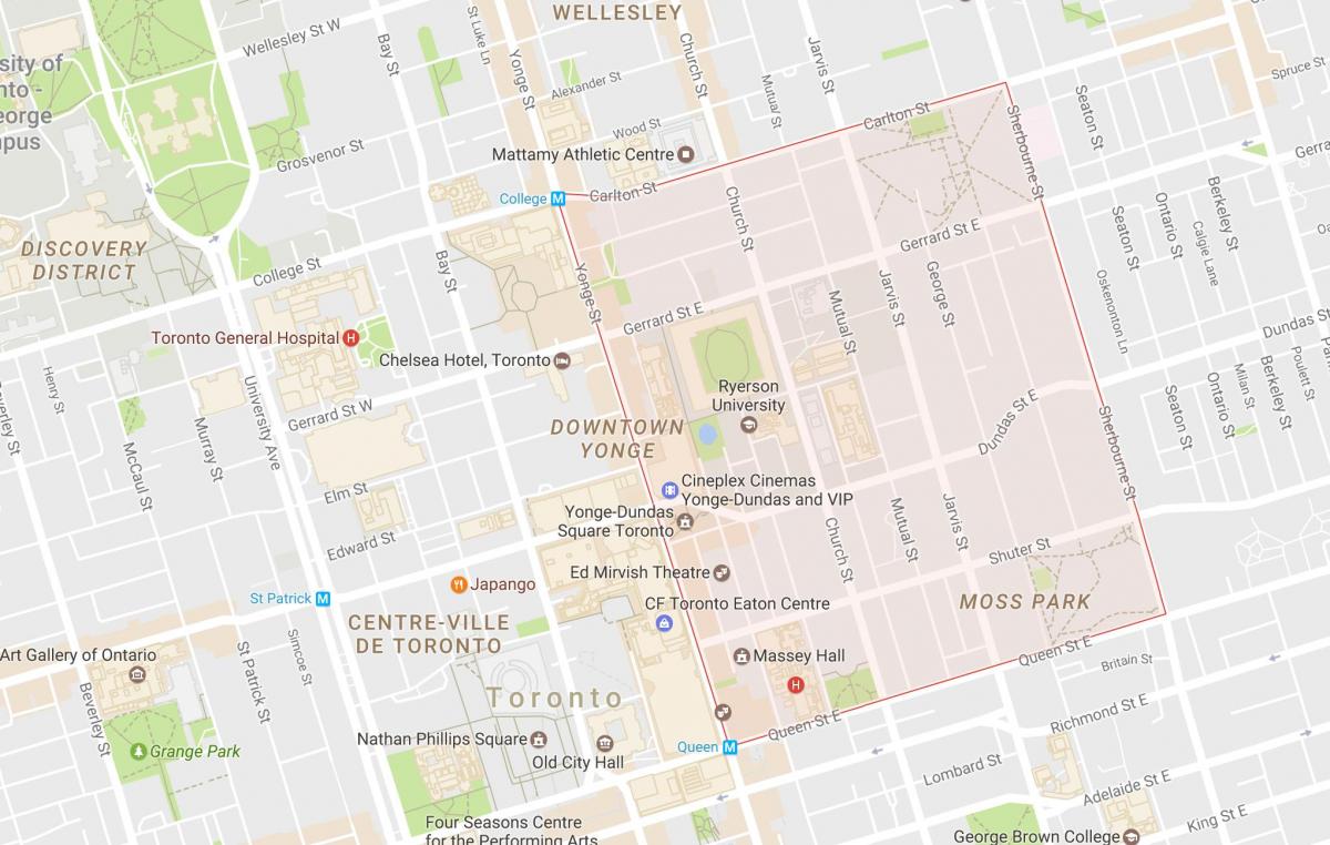 خريطة حديقة حي مدينة تورونتو ، 