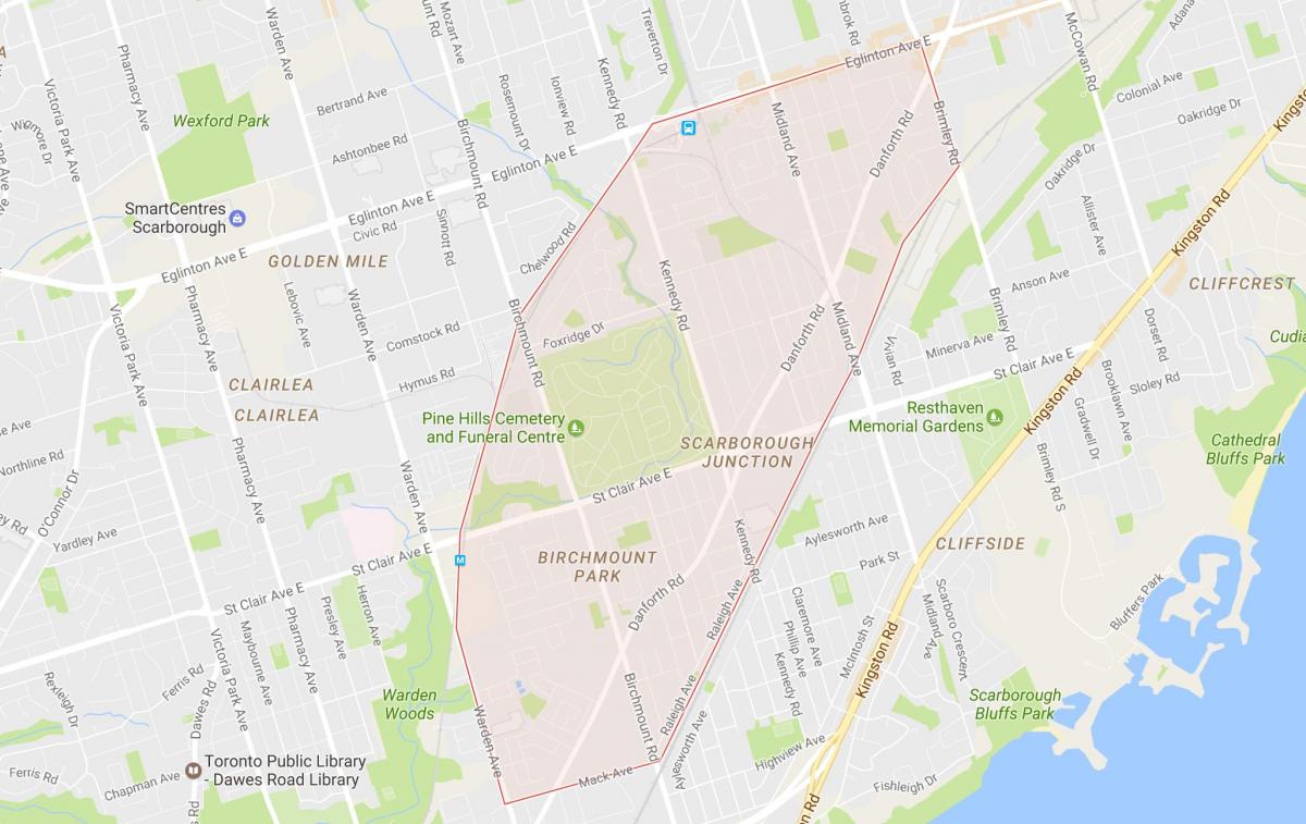 خريطة سكاربورو تقاطع حي تورونتو