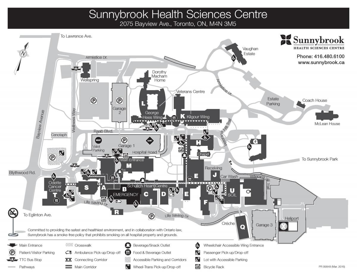 خريطة سونيبروك مركز العلوم الصحية - SHSC