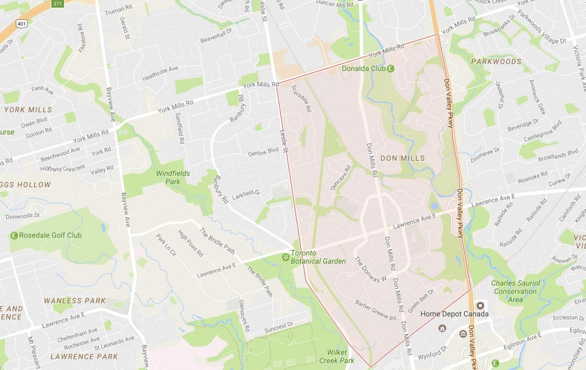 خريطة لا مطاحن حي تورونتو