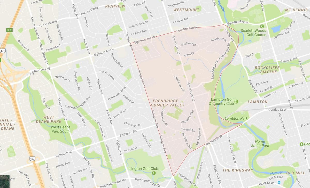 خريطة هامبر وادي القرى المجاورة تورونتو