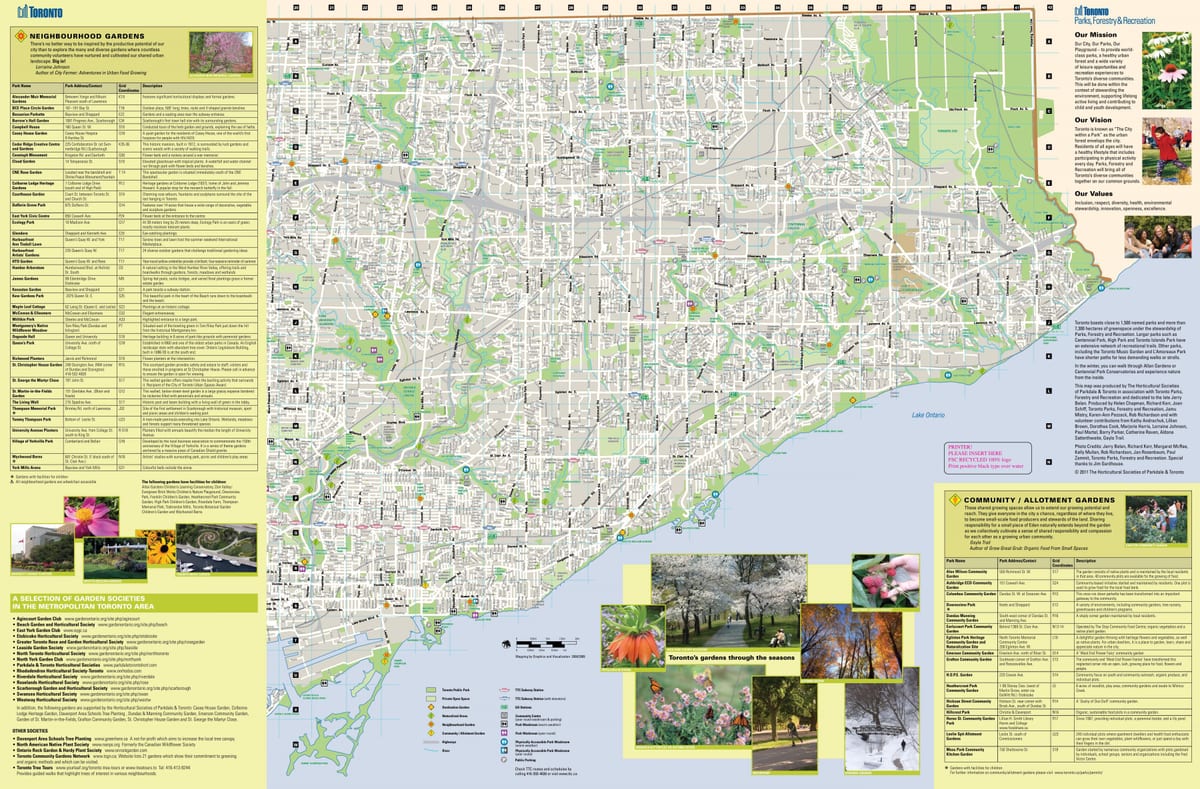 خريطة حدائق Toronto east
