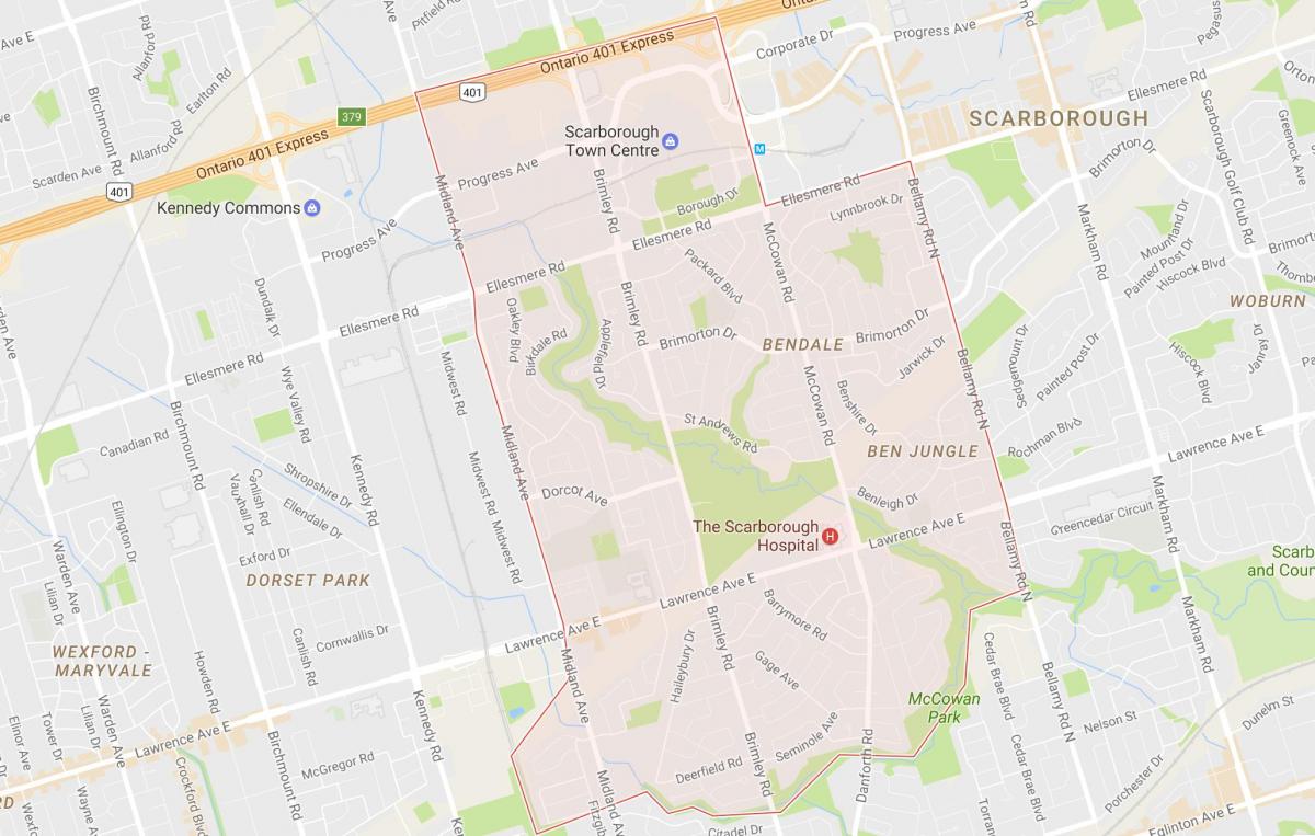 خريطة Bendale حي تورونتو