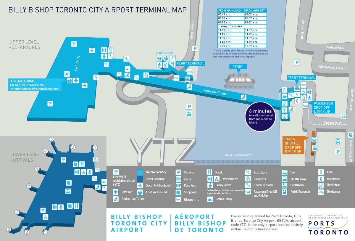 خريطة من Billy Bishop Toronto city airport