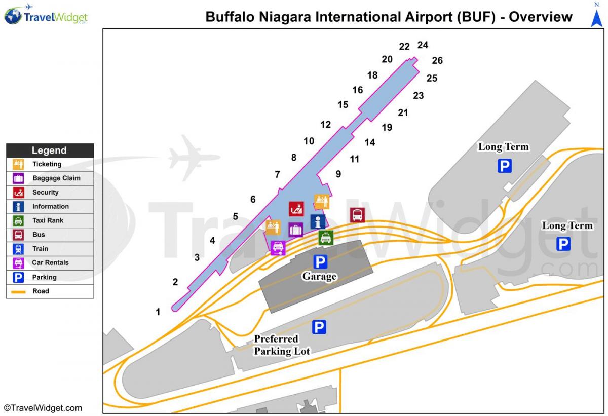 خريطة من Buffalo Niagara airport