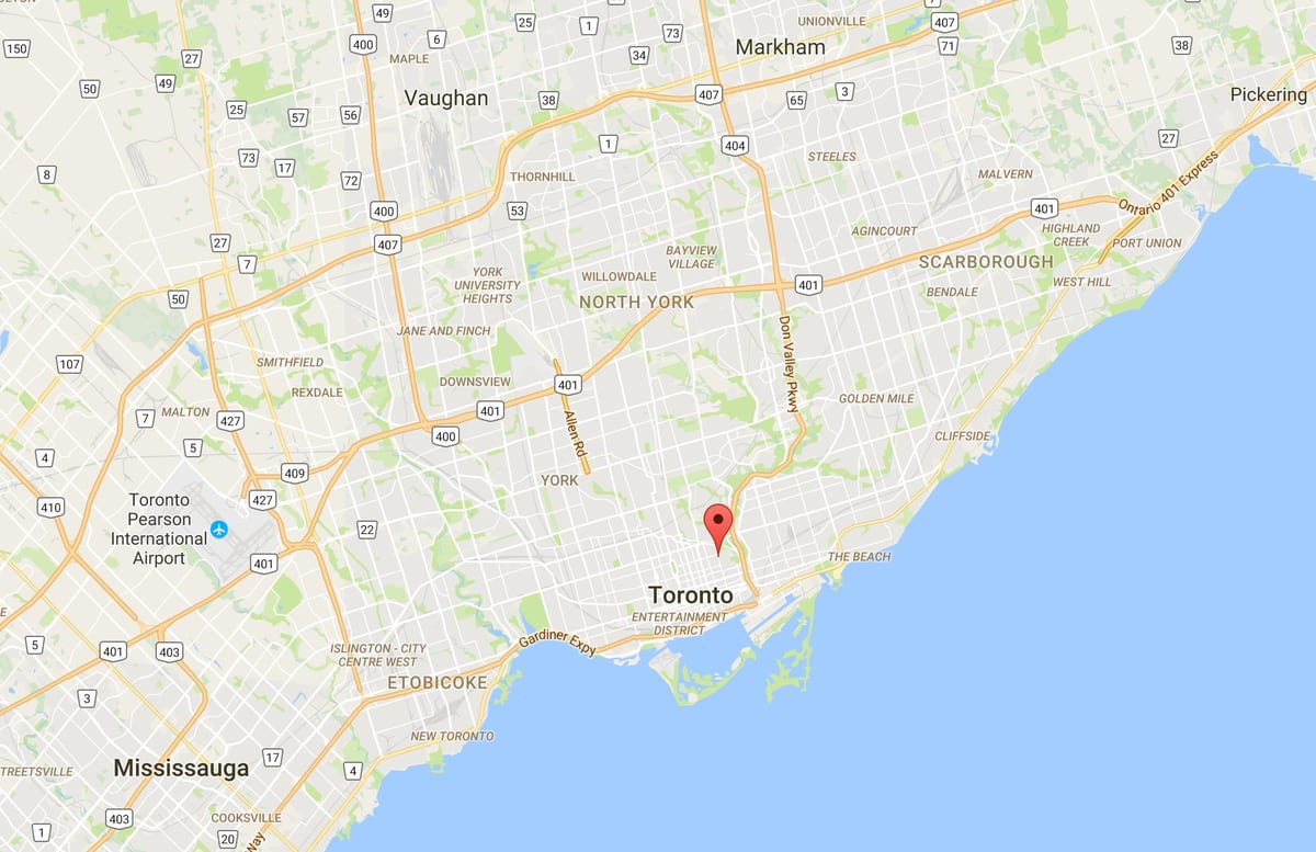 خريطة Cabbagetown مدينة تورونتو