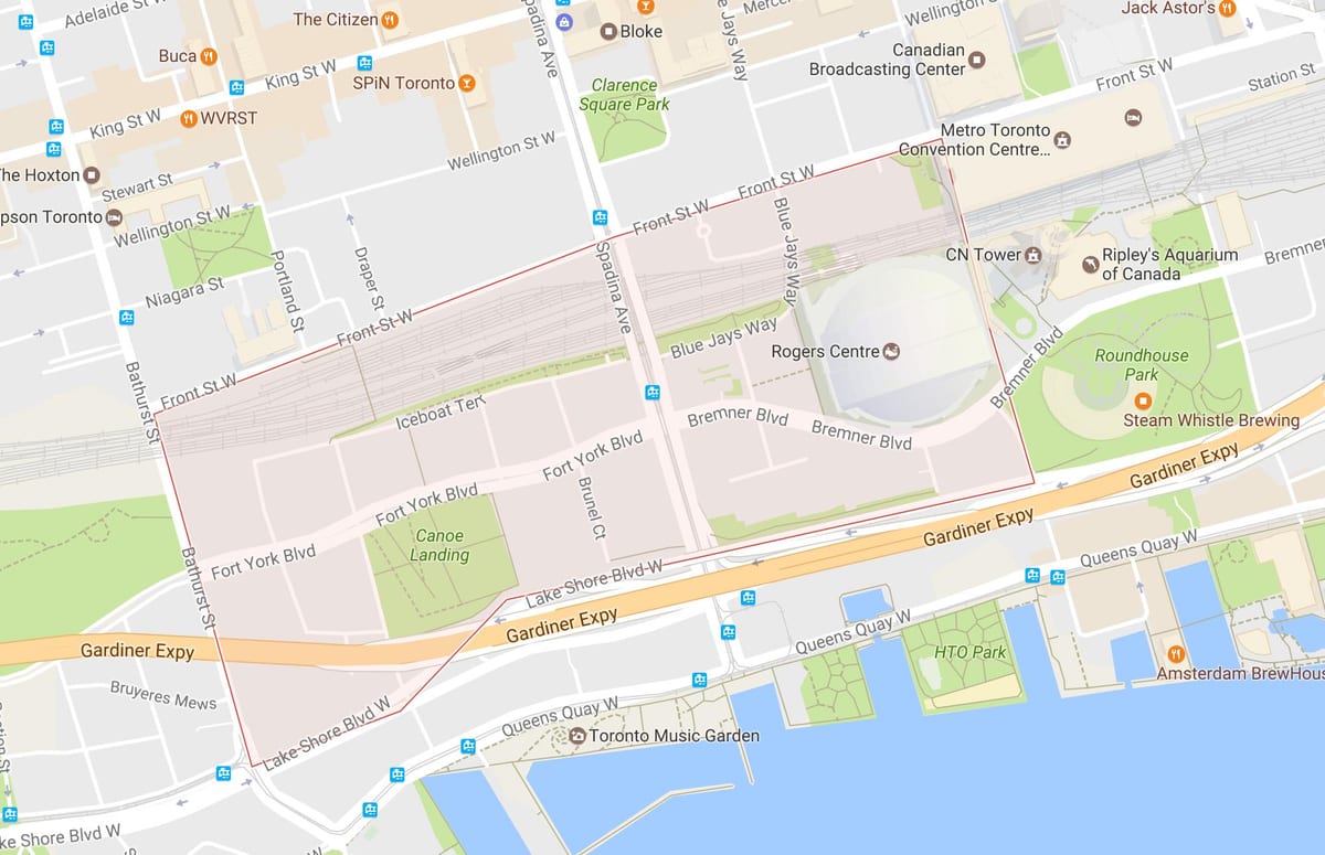 خريطة CityPlace حي تورونتو