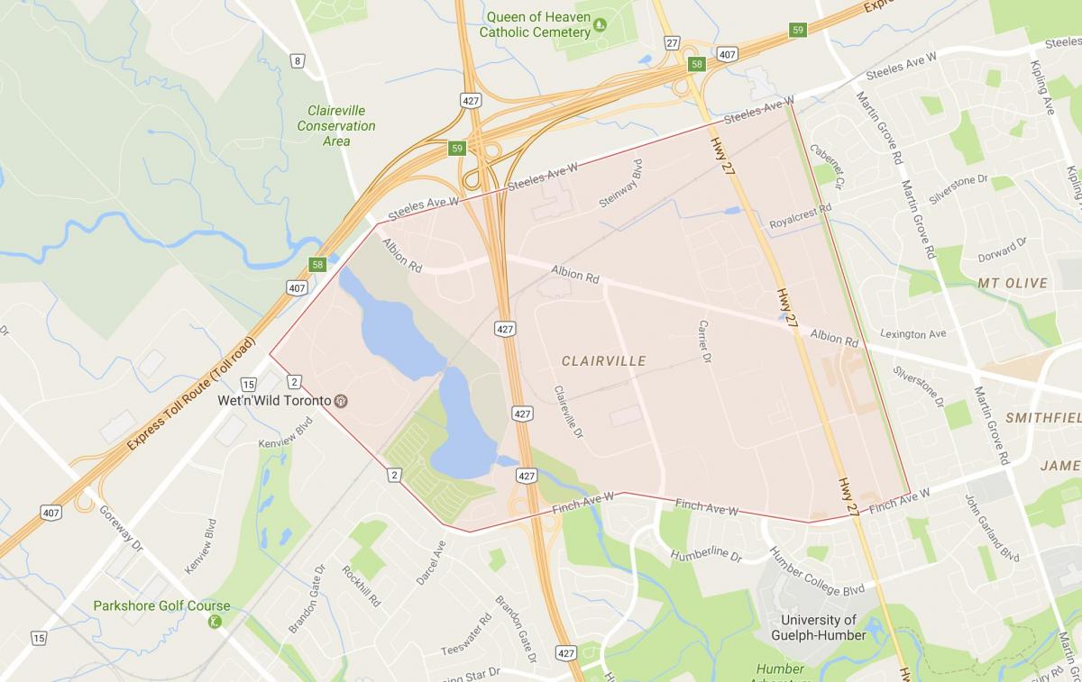 خريطة Clairville حي تورونتو