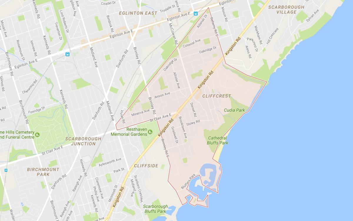 خريطة Cliffcrest حي تورونتو