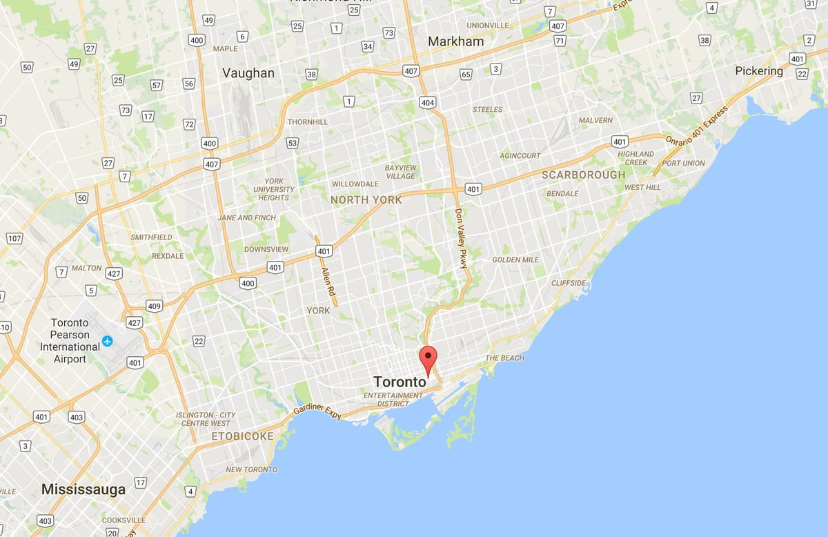 خريطة Corktown مدينة تورونتو
