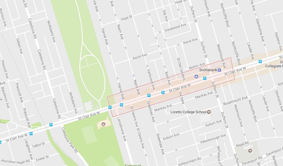 خريطة Corso Italia حي تورونتو