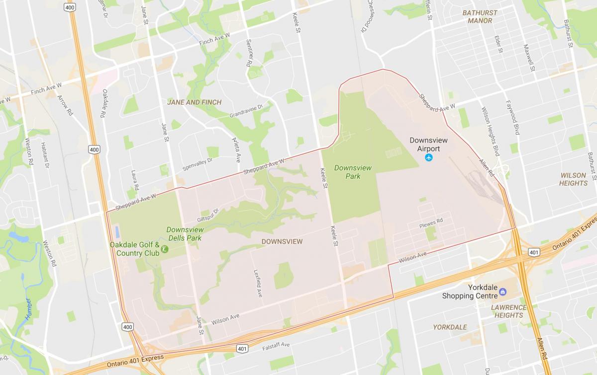 خريطة Downsview حي تورونتو