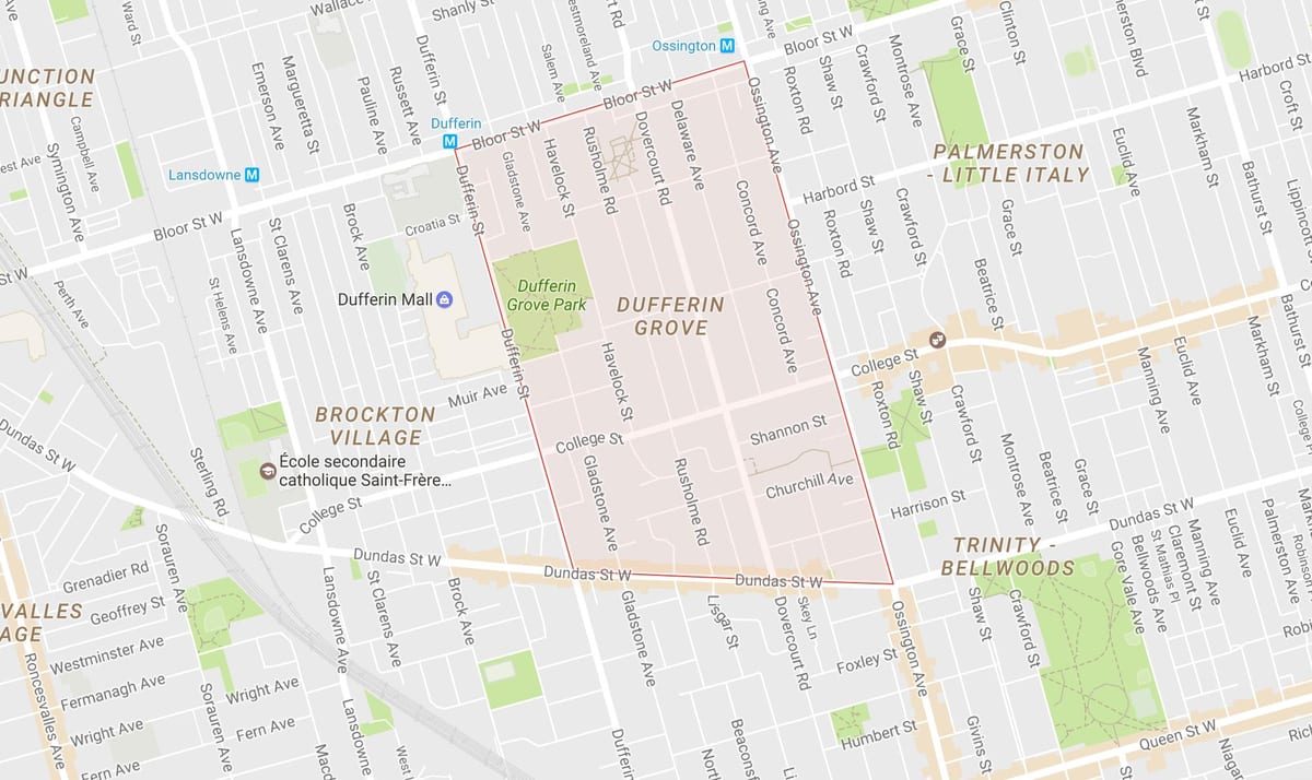خريطة Dufferin حي بستان تورونتو