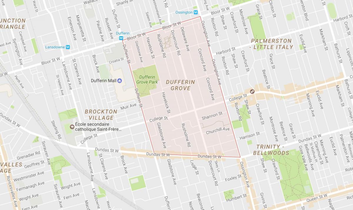 خريطة Dufferin حي بستان تورونتو