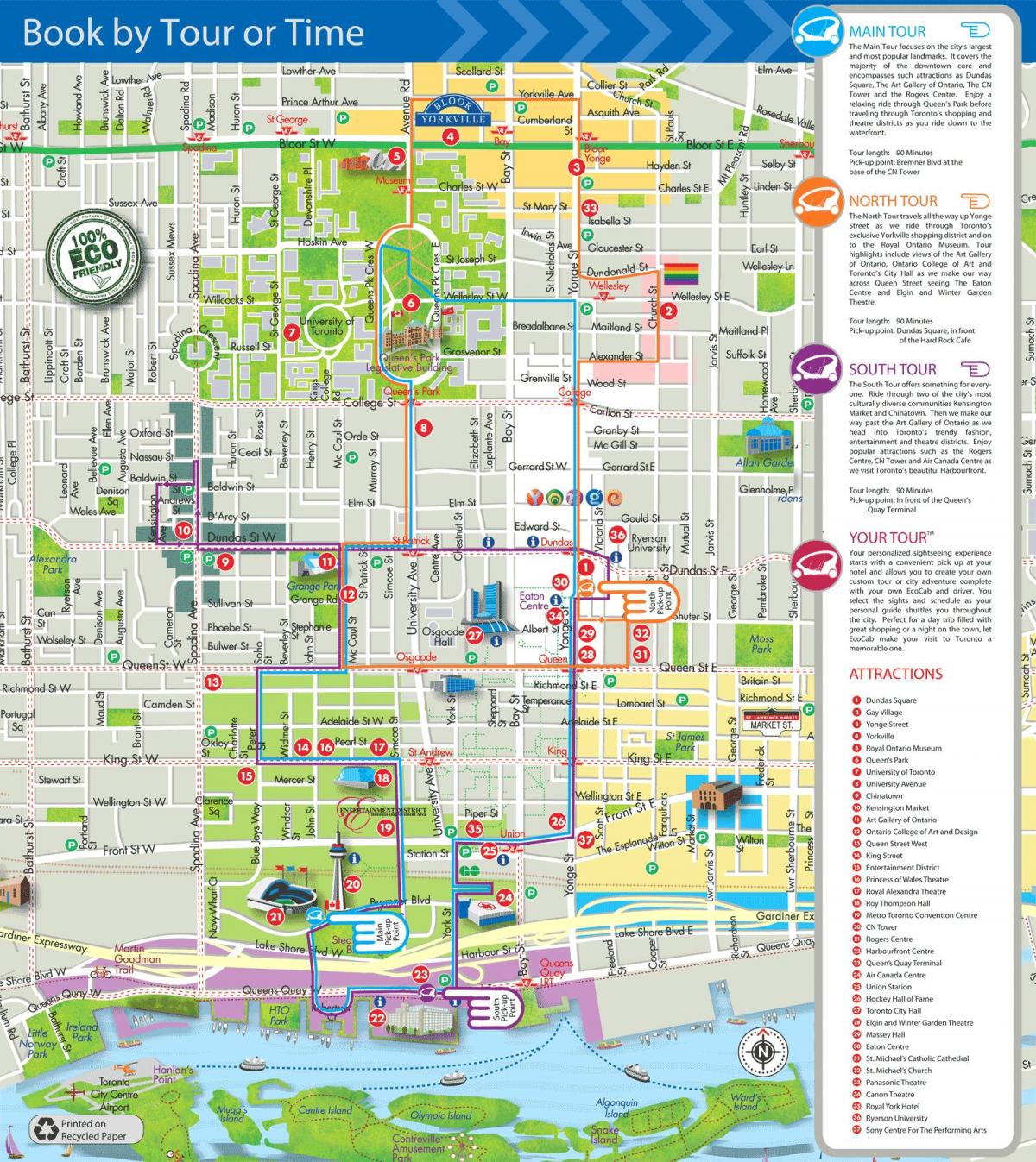 خريطة Eco أجرة جولات تورونتو