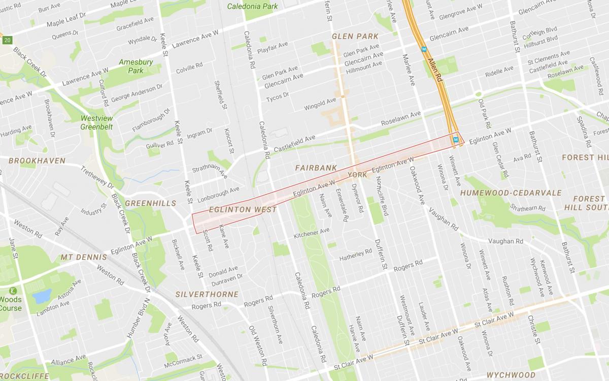 خريطة Eglinton غرب حي تورونتو