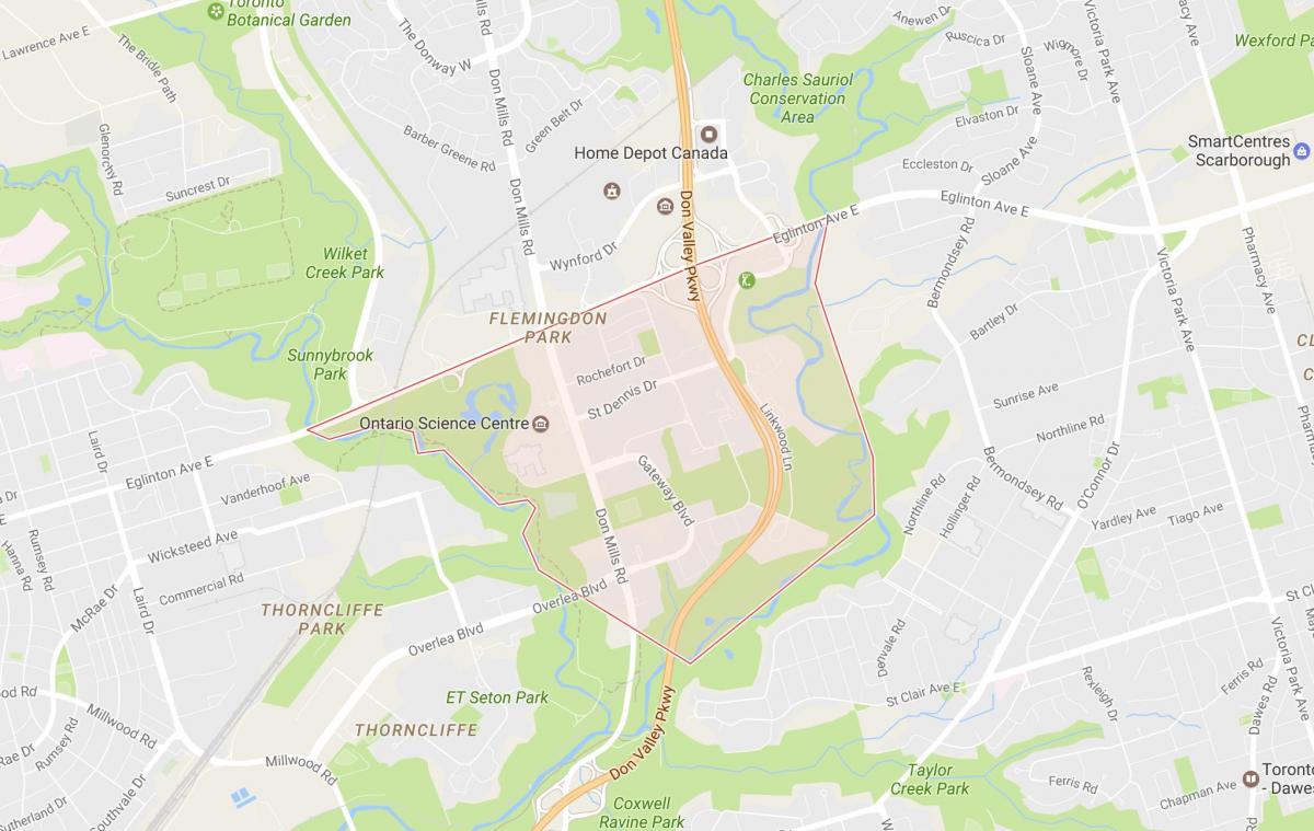 خريطة Flemingdon بارك الجوار تورونتو
