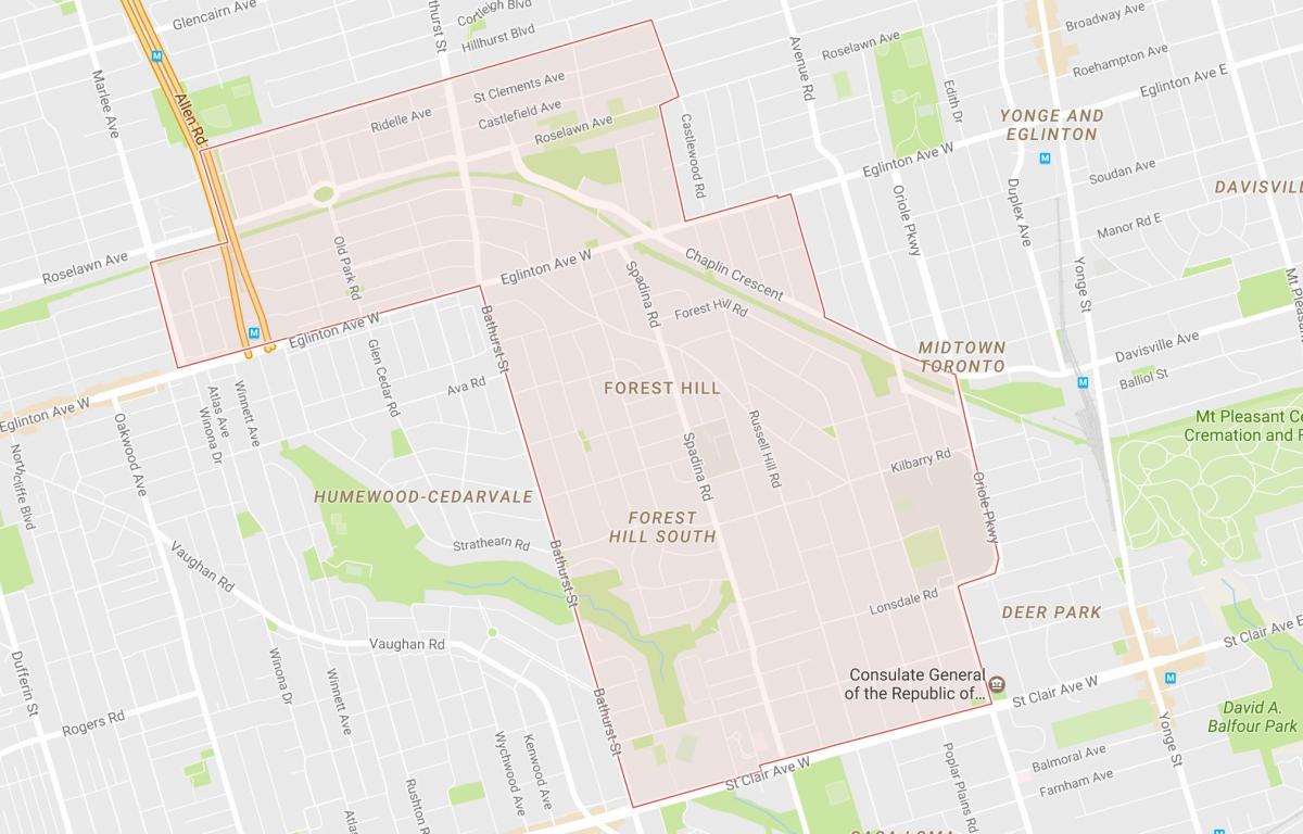خريطة فورست هيل حي تورونتو