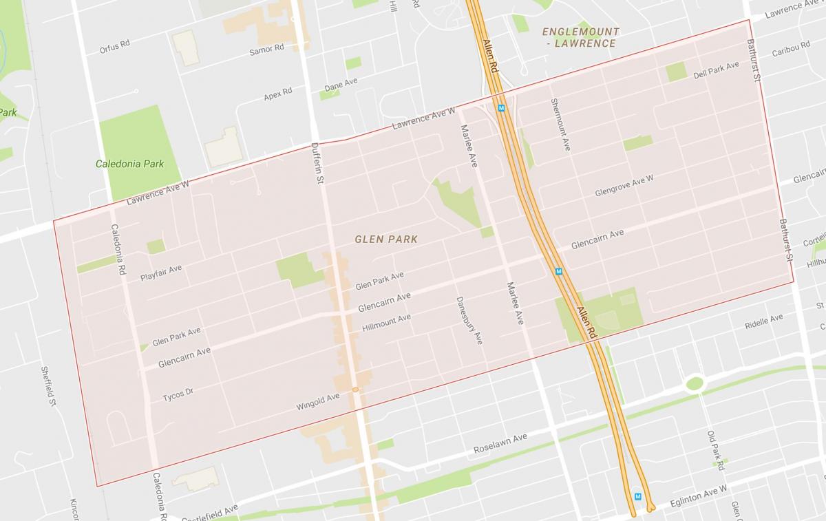خريطة Glen Park حي تورونتو