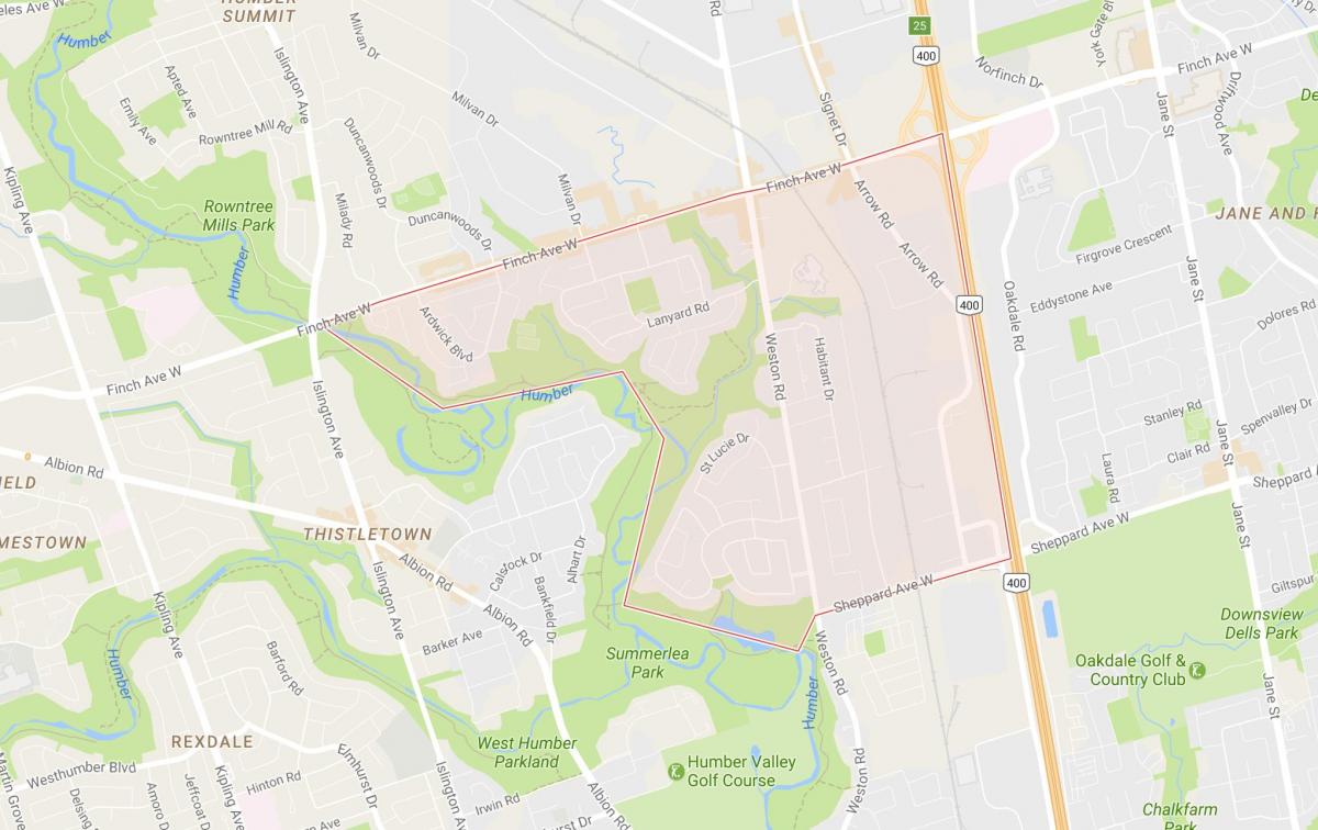 خريطة Humbermede حي تورونتو