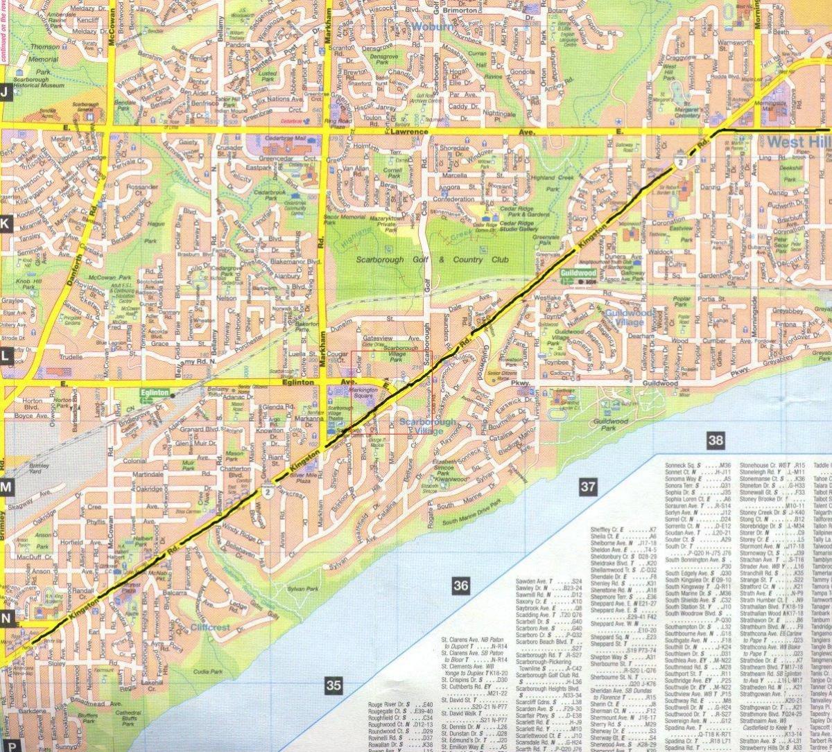 خريطة Kingston road تورونتو