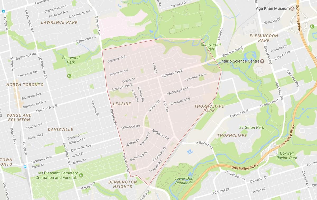 خريطة Leaside حي تورونتو