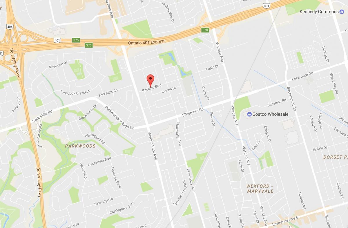 خريطة Maryvalen eighbourhood تورونتو