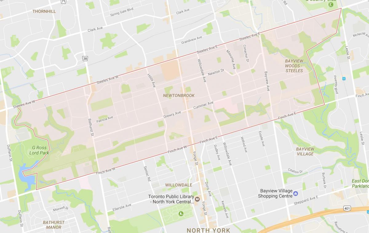 خريطة Newtonbrook حي تورونتو