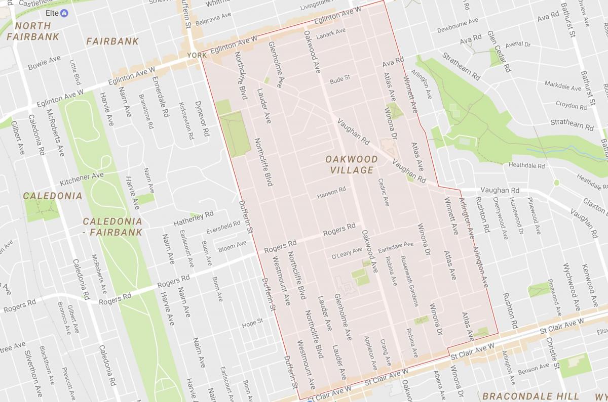 خريطة أوكوود–فوغان حي تورونتو