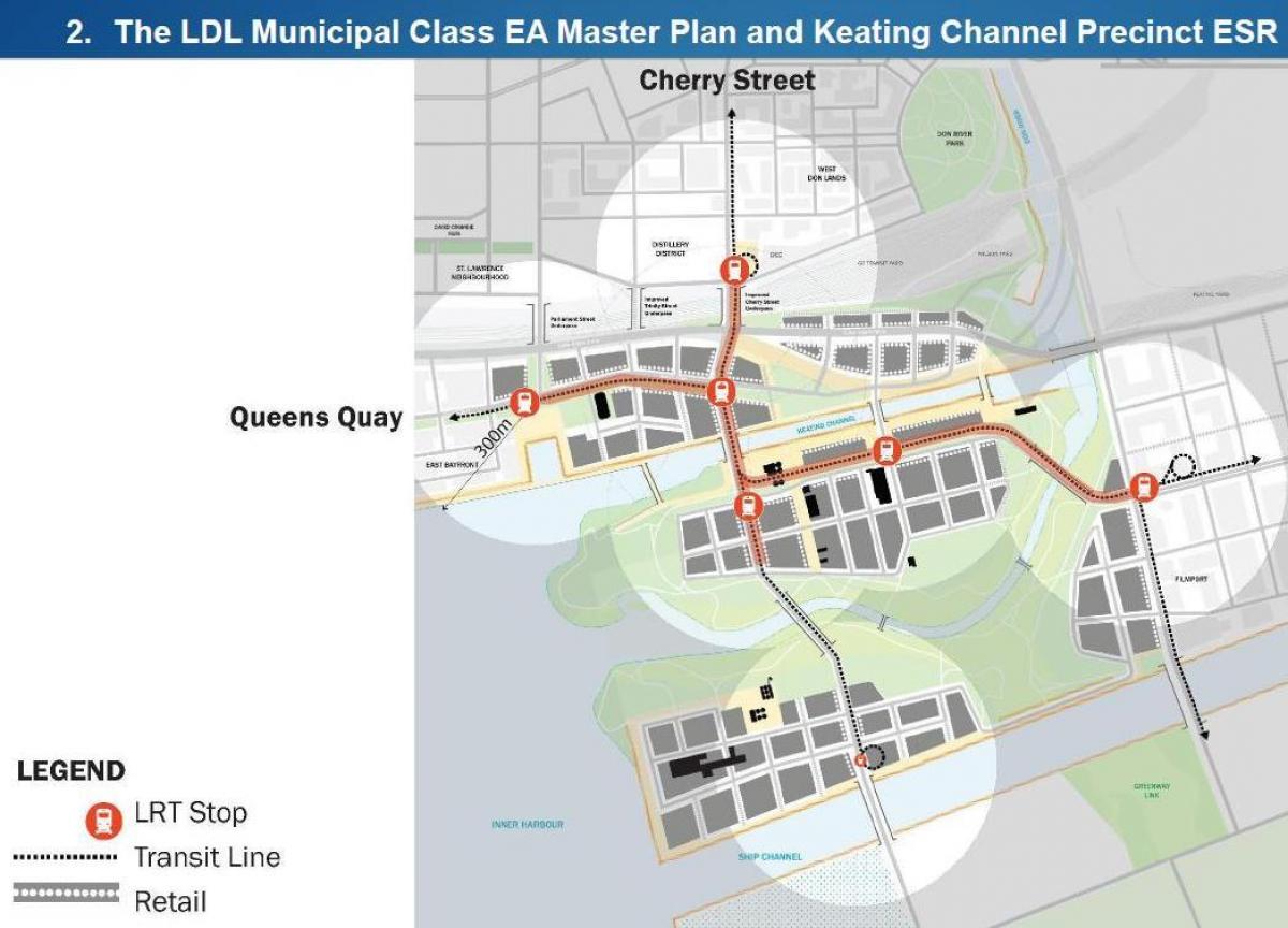 خريطة Projets الشرقية الواجهة البحرية الشرقية Bayfront تورونتو