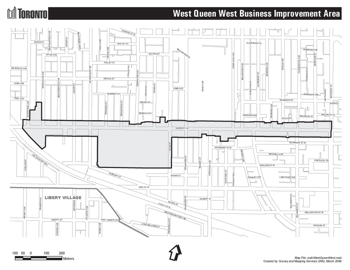 خريطة Queen street west Toronto