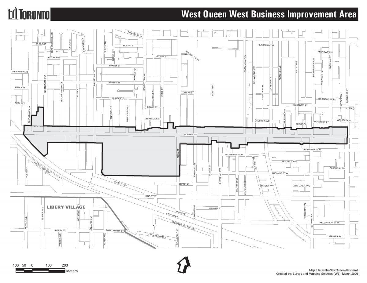خريطة Queen street west Toronto