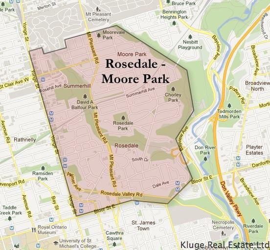 خريطة Rosedale مور بارك تورونتو