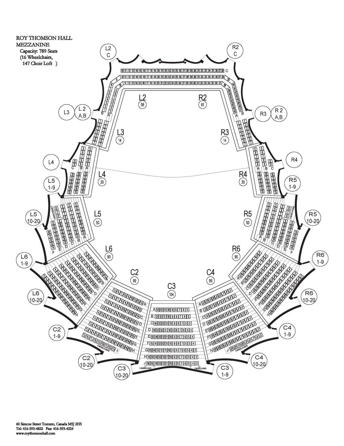 خريطة Roy Thomson Hall الميزانين