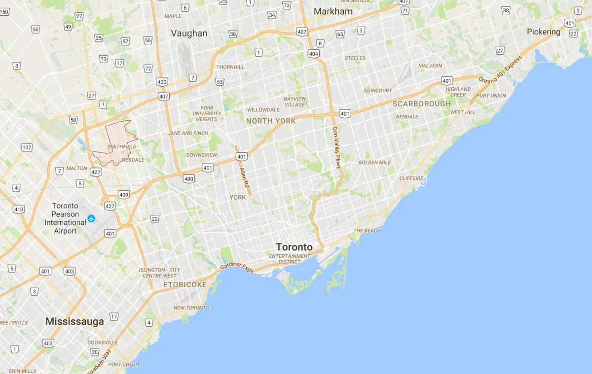 خريطة Smithfielddistrict تورونتو