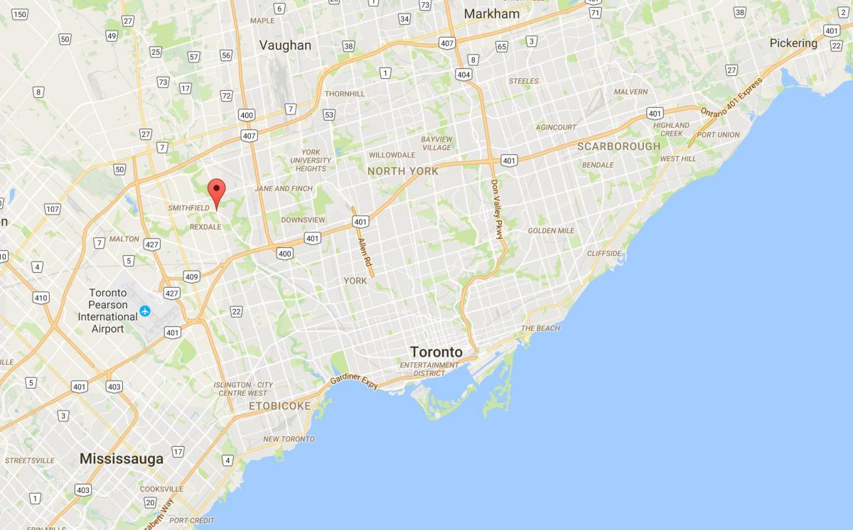خريطة Thistletown مدينة تورونتو