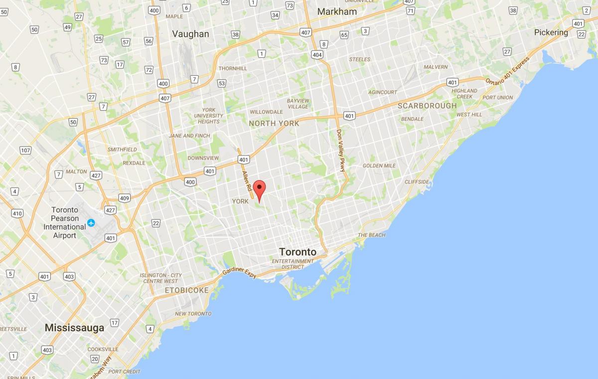 خريطة Tichester مدينة تورونتو