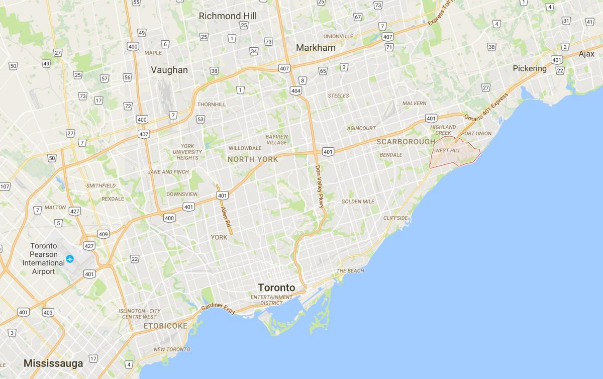 خريطة غرب التل مدينة تورونتو