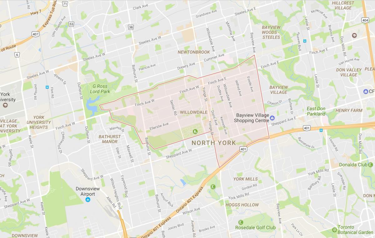 خريطة Willowdale حي تورونتو