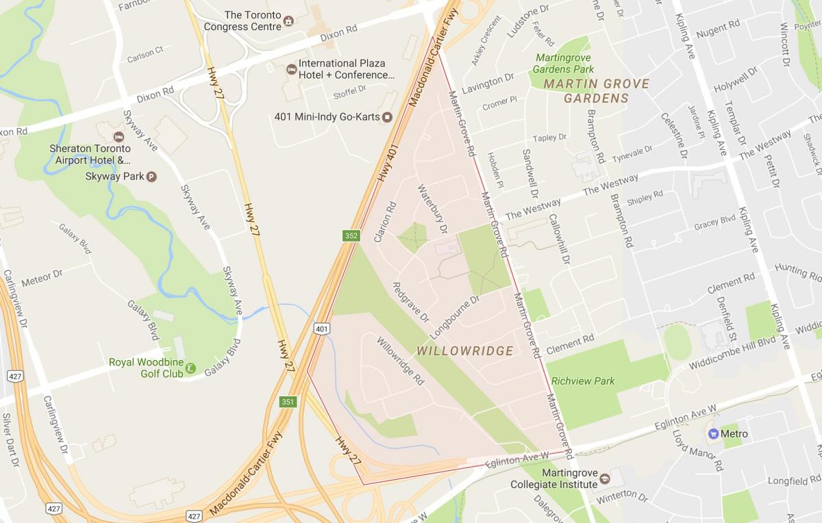 خريطة Willowridge حي تورونتو