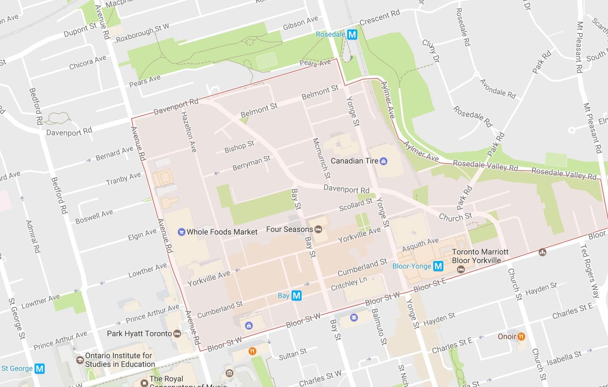 خريطة حي Yorkville تورونتو