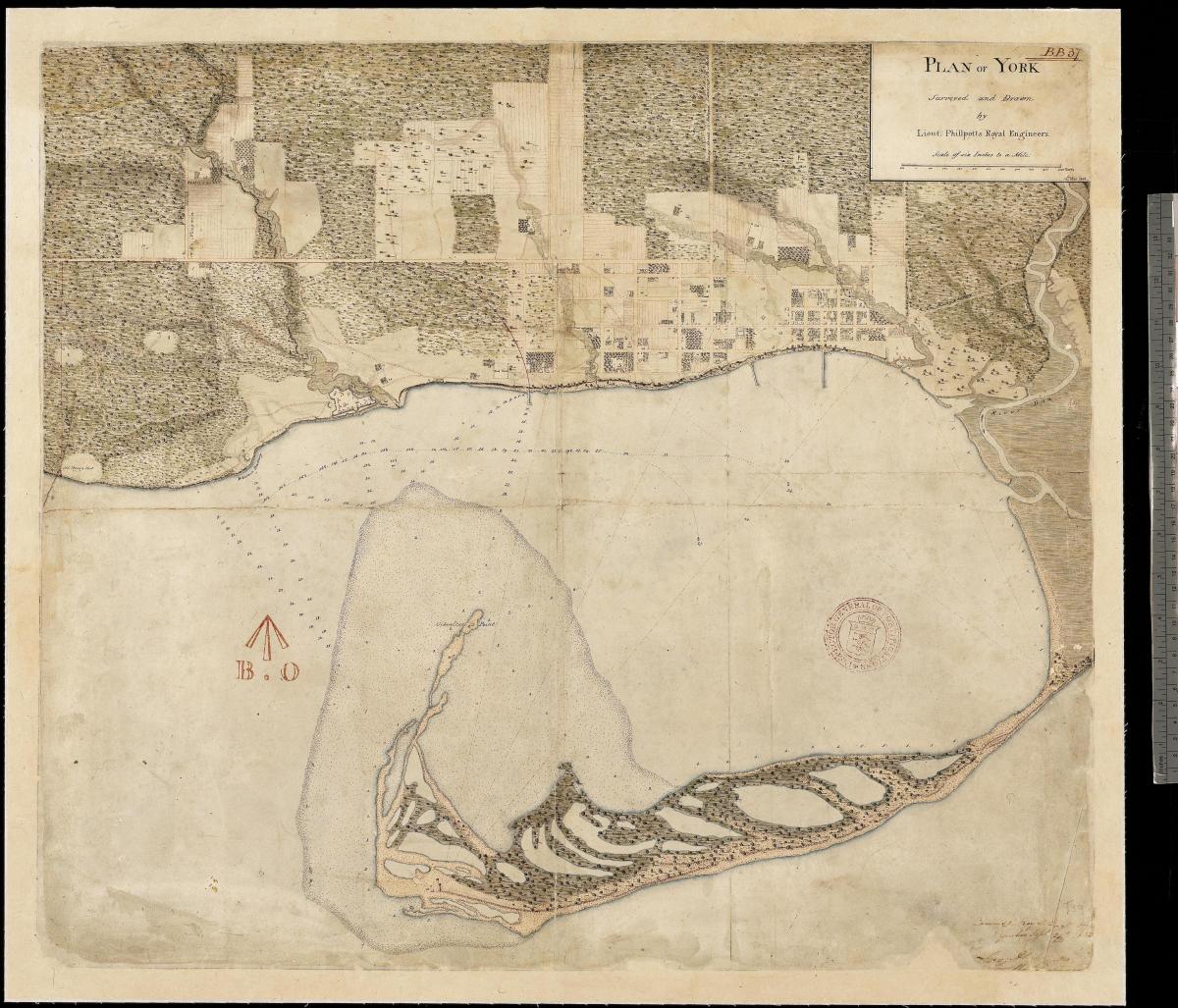 خريطة الأراضي يورك في تورونتو الأولى centure 1787-1884