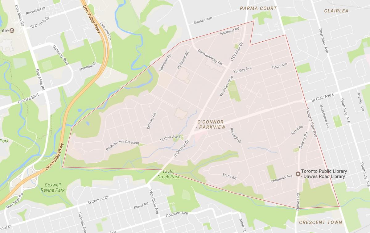 خريطة أوكونور–Parkview حي تورونتو