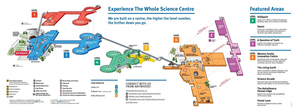 خريطة مركز العلوم أونتاريو