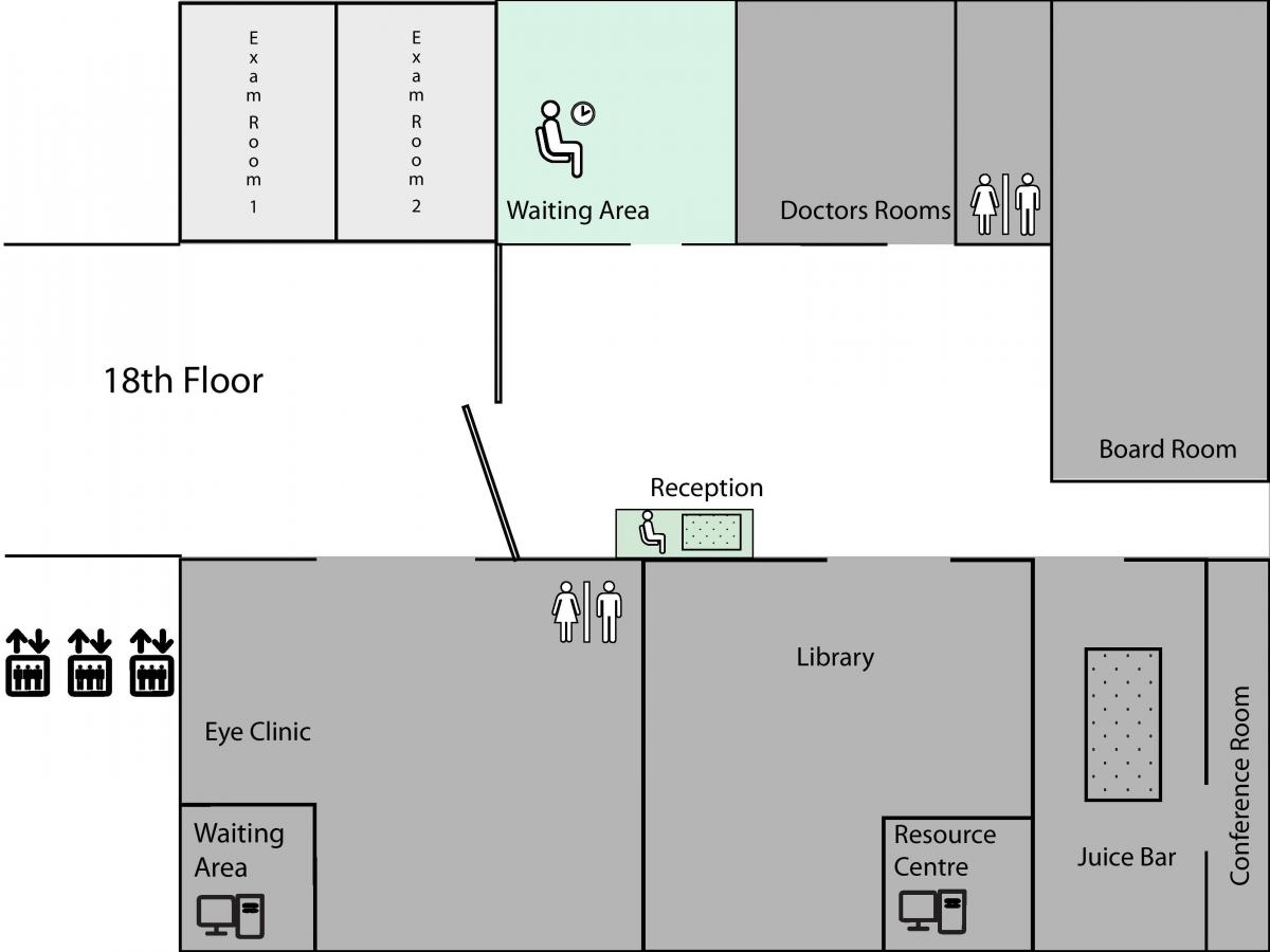 خريطة الأميرة مارغريت للسرطان مركز تورونتو الطابق 8